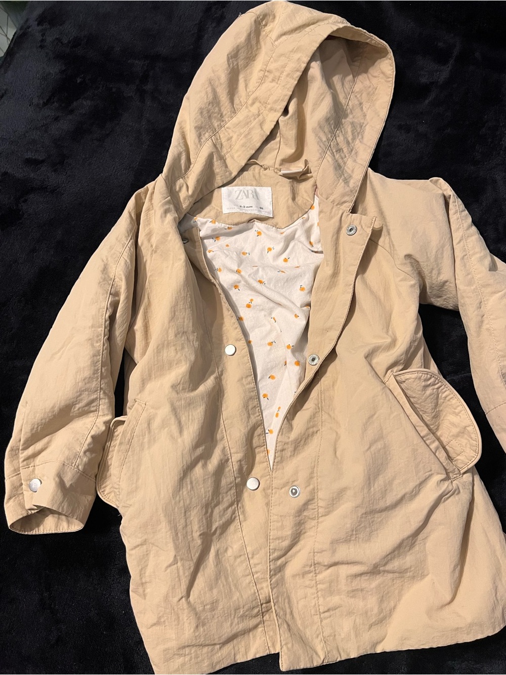 Zara Light Beige Hooded Trench Coat